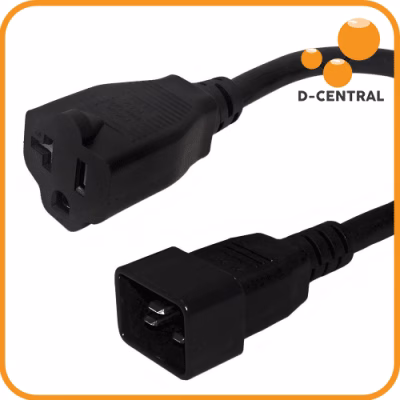 NEMA 5-15/20R to IEC C20 Power Cable