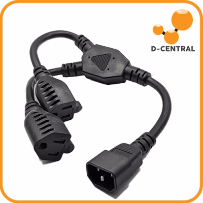 C14 to 2x NEMA 5-15R Power Splitter Cable