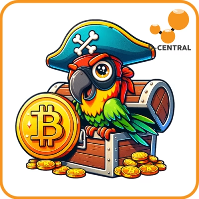 Bitcoin Parrot Pirate Treasure Sticker