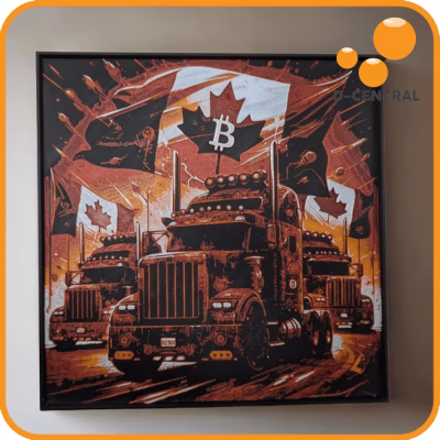 Canadian Bitcoin Truckers of Liberty 3D Painting