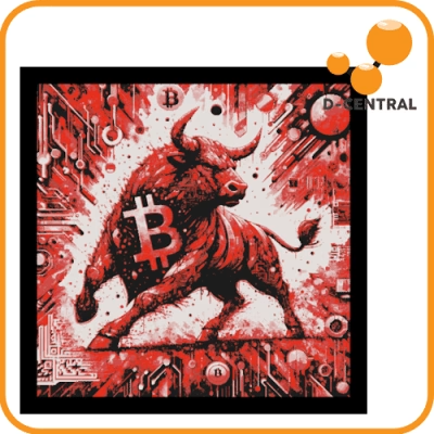 The Bitcoin Bull 3D Painting