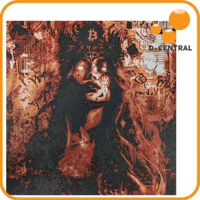 Corrupted Bitcoin Queen 3D Painting
