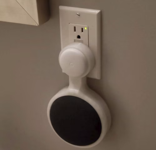 Wall Mount for Google Home Mini (1st Gen)– Space-Saving Outlet Hanger for Smart Home Speakers – Sleek Cord Management Bracket – 3D Printed in Canada