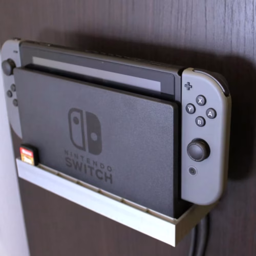 Wall Mount Dock Holder for Nintendo Switch with Game Card Storage – Space-Saving Mounting Bracket for Switch Dock & Console – 3D Printed in Canada