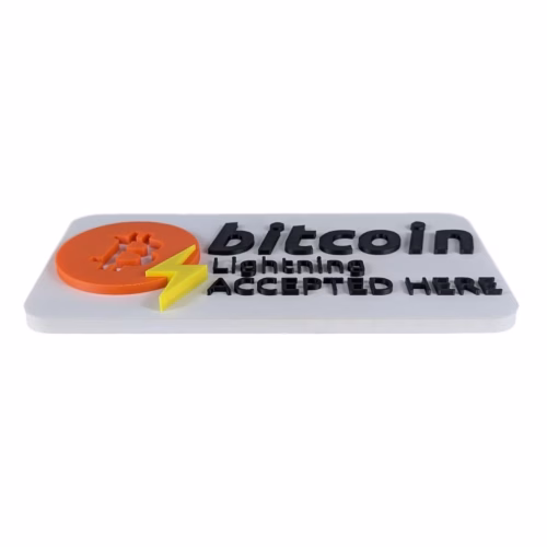 Bitcoin Lightning Accepted Here Sign | 3D Crypto Payment Display | BTC Lightning Network Storefront & Business Sign - Image 3