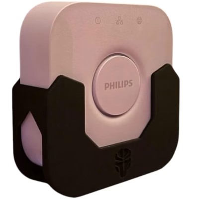 Wall Mount for Philips Hue Bridge – Secure Holder with Ventilation Slots and Cable Access – Mounting Screws Included – Durable PLA Construction – 3D Printed in Canada