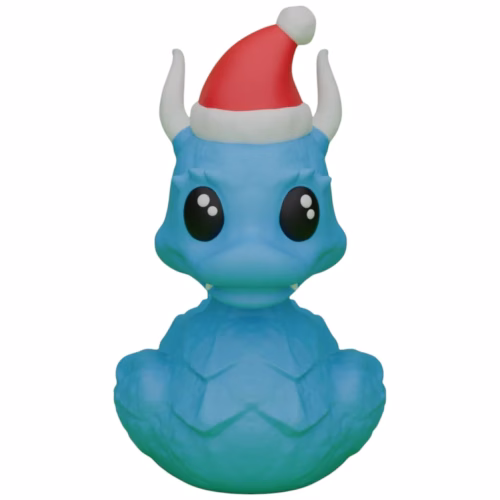 Dragon Duck Figurine with Santa Hat & Horns – Festive Fantasy Holiday Collectible for Display – 3D Printed in Canada - Image 2