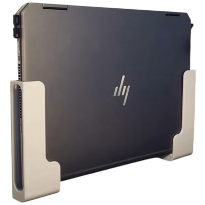 Wall Mounted Vertical Laptop Holder – Secure Space-Saving Bracket for Desk & Workstation Organization – Universal Fit for Closed Laptops & Notebooks – 3D Printed in Canada
