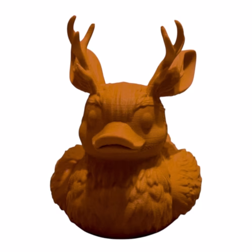 Antlered Duck Figurine – Mythical Animal Hybrid Sculpture for Desk, Shelf or Gift Display – 3D Printed in Canada
