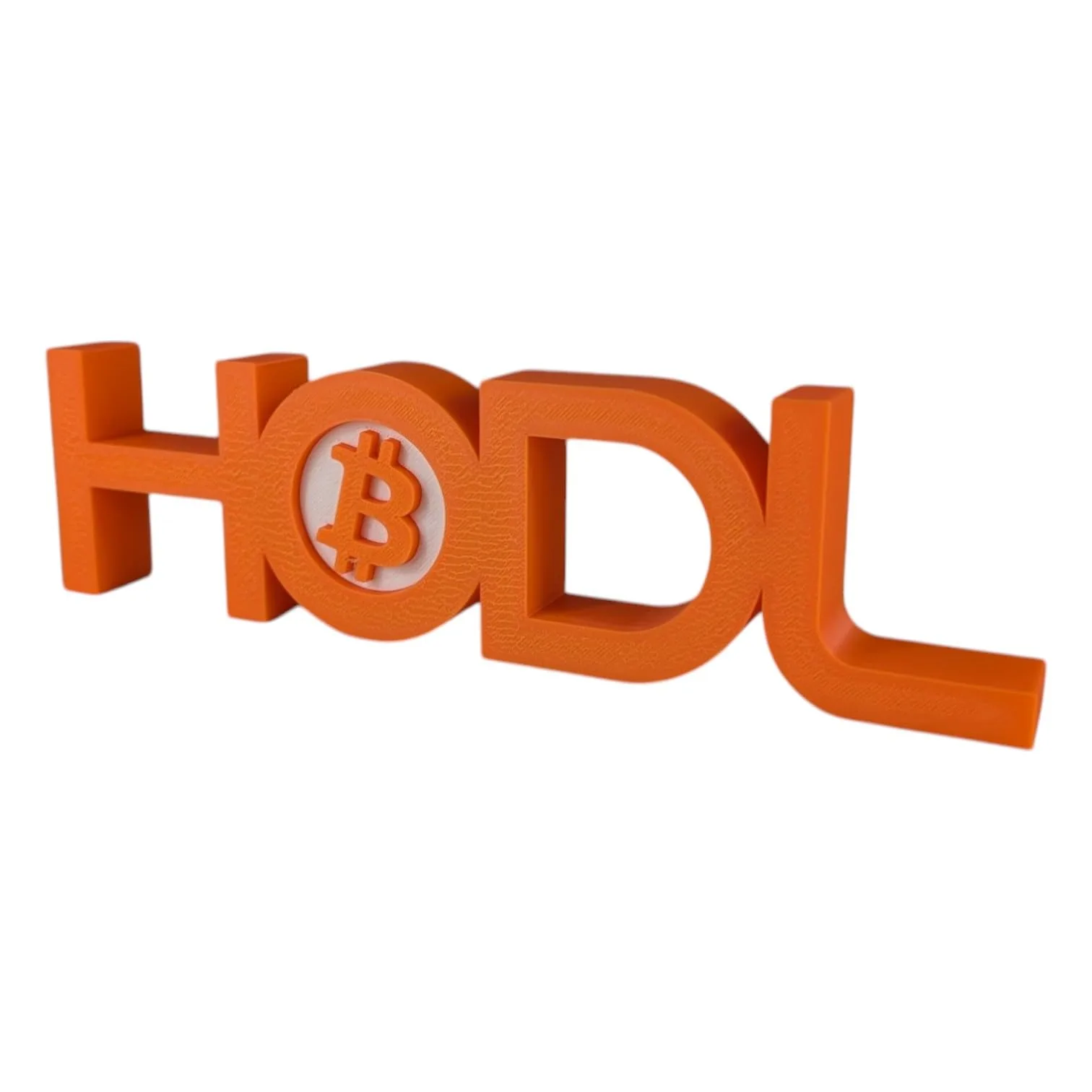 Bitcoin HODL Sign | 3D BTC Desk & Wall Decor | Bitcoin-Inspired Home & Office Display front view