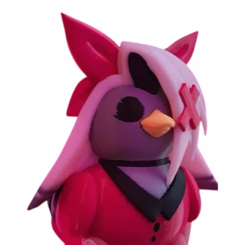Crimson Enforcer Duck Figurine – Eye Mark, Sleek Hair & Red Suit Style – Bold Display Collectible for Alt Decor – 3D Printed in Canada