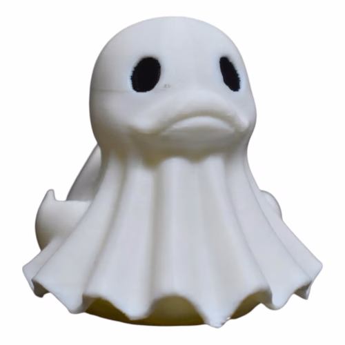 Cute Ghost Duck Figurine – Halloween Duck Decor, Spooky Rubber Duck Alternative, Gothic Ghost Collectible – 3D Printed in Canada