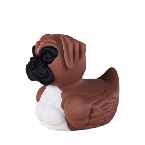 Boxer Dog Duck Figurine - Funny Collectible Ducks for Jeeps, Dashboard Décor, Duck Duck Gift - Car Duck Ornament for Cruise Ship Hiding - Boxer Puppy Rubber Duck – 3D Printed in Canada - Image 3