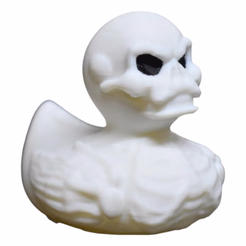 Skeleton Duck Figurine – Creepy Halloween Gothic Rubber Duck Alternative for Spooky Décor, Horror Collectibles & Gag Gifts – 3D Printed in Canada