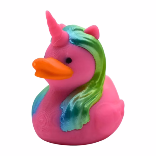 Unicorn Rubber Duck - Fantasy Duck Collectible for Car Dashboard, Jeep Ducking, Cruise Ship Hiding - Colorful Rainbow Duck Figurine – 3D Printed in Canada