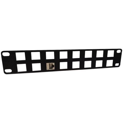10-Inch Keystone Patch Panel with 16-Port Capacity – Rackmount Plate for CAT6, RJ45, HDMI & Fiber Modules