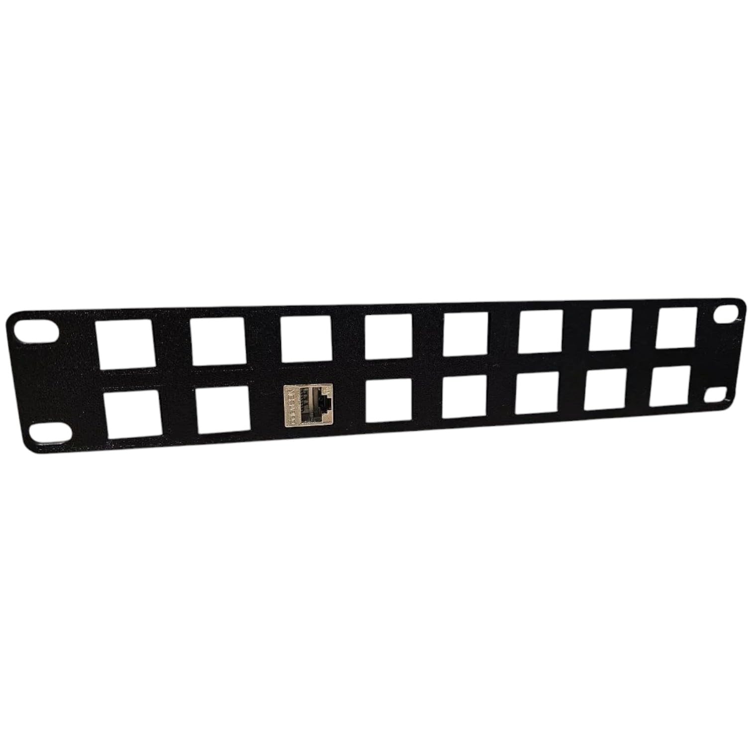 10-Inch Keystone Patch Panel with 16-Port Capacity – Rackmount Plate for CAT6, RJ45, HDMI & Fiber Modules