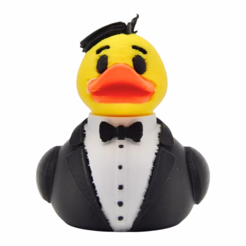 Groom Duck Figurine - Wedding Duck Collectible, Groomsmen Gift, Tuxedo Rubber Duck, Ducks for Jeep Ducking, Cruise Duck for Hiding, Bachelor Party Favor, Wedding Decor – 3D Printed in Canada