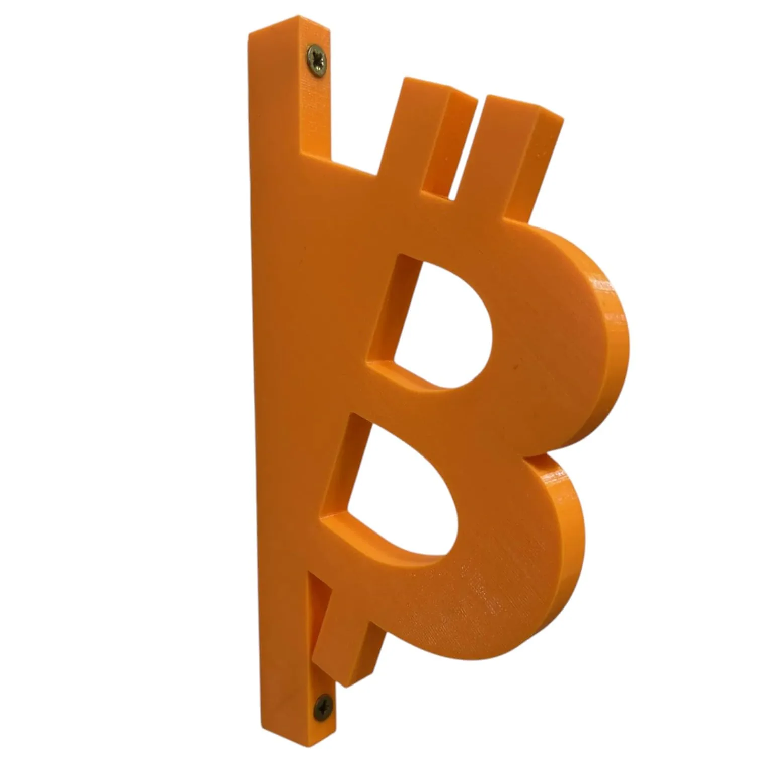 Bitcoin Symbol Hanger – Set of Two (2) – Stylish Orange Crypto Décor Wall Hook for Coats, Bags & Hats – Home and Office Upgrades front view