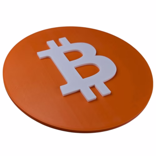 Bitcoin Logo Wall Plaque | 3D Bitcoin Symbol | Crypto Decor for Office, Home & Mining Rigs | Orange BTC Sign - Image 2