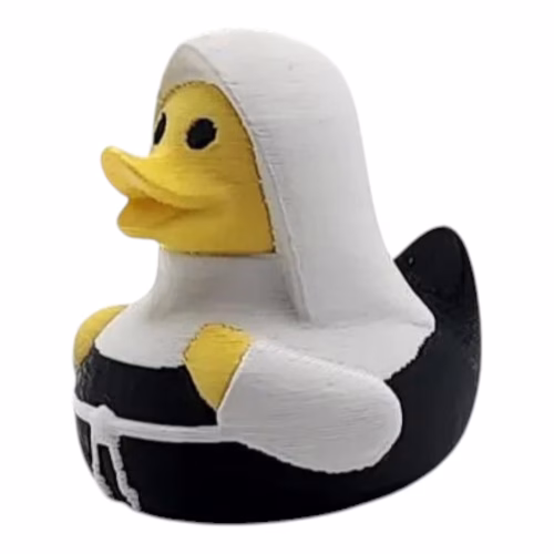 Nun Duck Figurine – Funny Religious Decor & Catholic Gift – Unique Desk & Car Dashboard Ornament – 3D Printed in Canada
