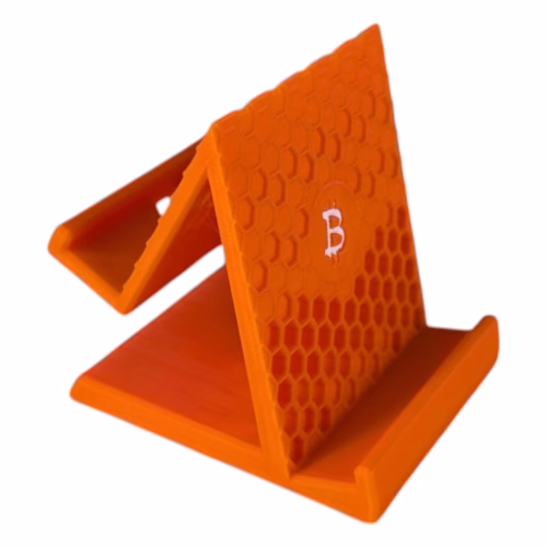 D-Central.TECH X GOBRRR.ME Bitcoin Phone Holder | Stylish & Functional Honeycomb Design | 3D-Printed Durable Stand for Home or Office - Image 4