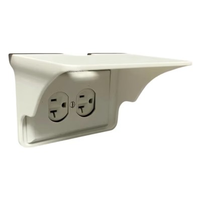 Wall Outlet Shelf for Smartphone Charging, Horizontal Power Outlet Holder with Cable Cutout – Stable Charging Station for Bathroom, Kitchen, or Office