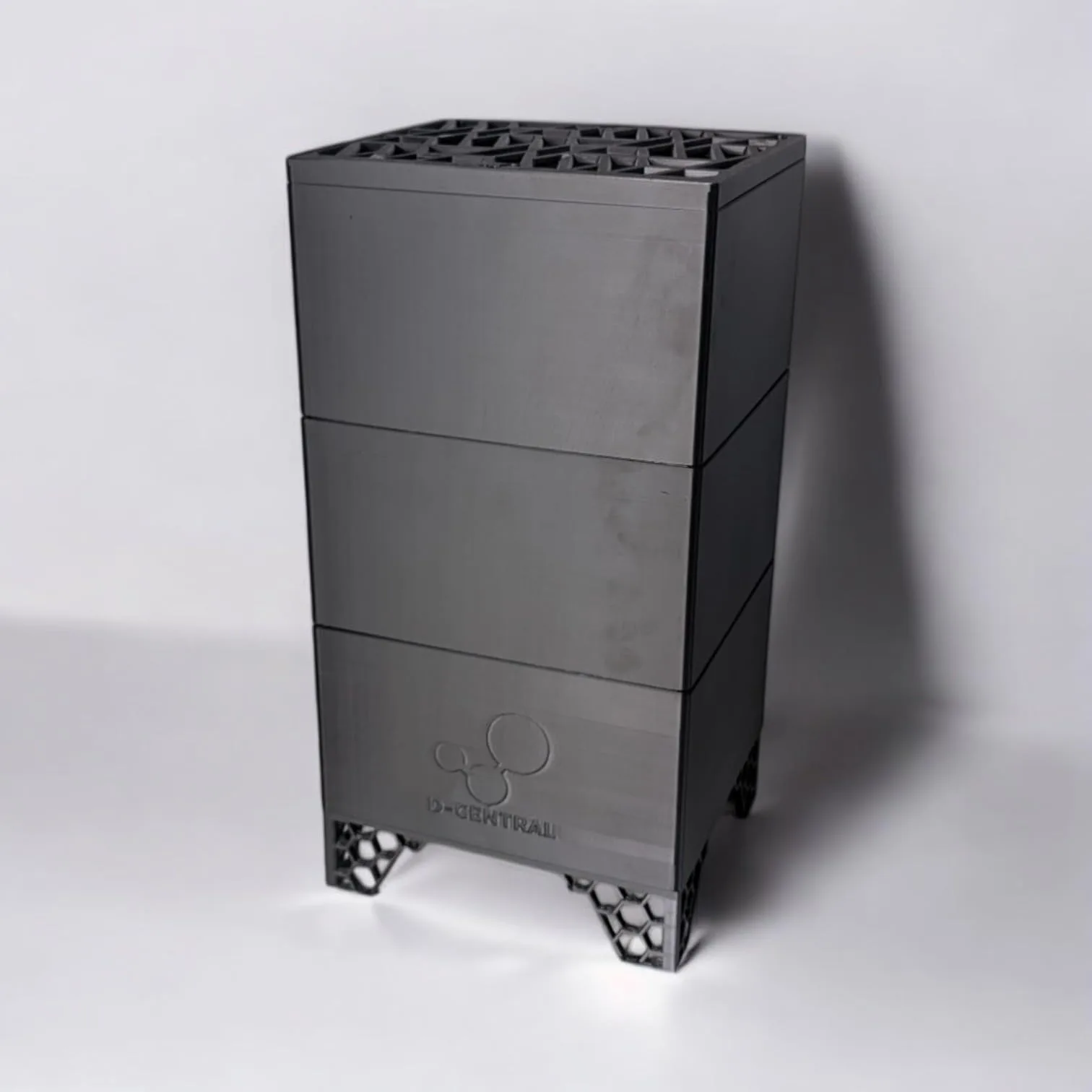 D-Central.TECH Bitcoin Antminer S9 & L3 Space Heater DIY Box | Made for Dual-Purpose Mining & Home Heating | Whisper-Quiet 140mm Fan Support | Compatible with APW3 & APW7 PSUs | DIY Crypto Heater Box front view