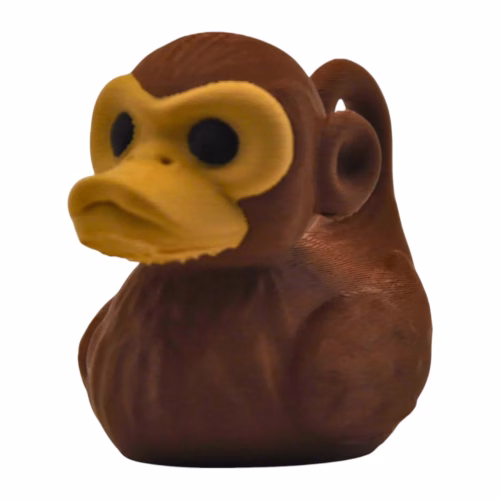 Monkey Duck Figurine - Funny Rubber Ducks for Jeep Ducking & Cruise Ships - Dashboard Decor - Collectible Jungle Animal Gift - Durable Novelty Duck Figure – 3D Printed in Canada