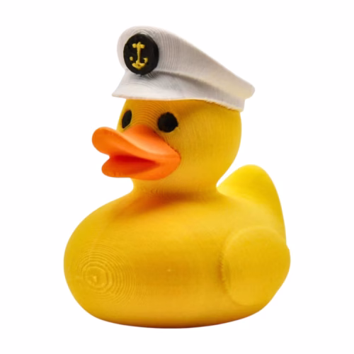Captain's Hat Duck Figurine - Nautical Rubber Ducky - Dashboard Car Decoration - Duck for Auto Accessories - Cruise Duck for Hiding - Collectible Duck for Ducking Gifts – 3D Printed in Canada