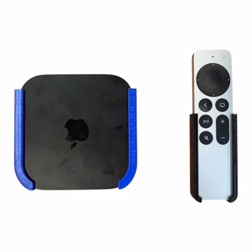 Wall Mount and Remote Holder for Apple TV 4K – Space-Saving Dual Bracket for Streaming Box and Siri Remote – Secure Media Center Organizer – 3D Printed in Canada