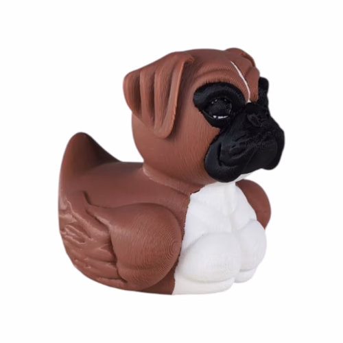 Boxer Dog Duck Figurine - Funny Collectible Ducks for Jeeps, Dashboard Décor, Duck Duck Gift - Car Duck Ornament for Cruise Ship Hiding - Boxer Puppy Rubber Duck – 3D Printed in Canada - Image 2