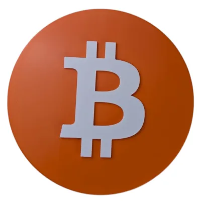 Bitcoin Logo Wall Plaque | 3D Bitcoin Symbol | Crypto Decor for Office, Home & Mining Rigs | Orange BTC Sign