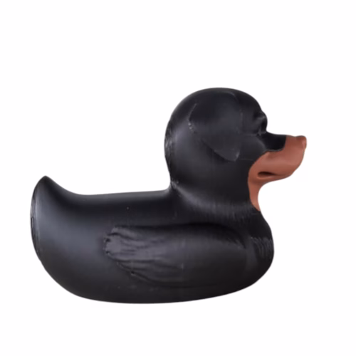 Rottweiler Duck Figurine - Dog Collectible for Jeep Ducking, Cruise Ship Hiding - Funny Rubber Duck Gift for Dog Lovers - Novelty Desk Decor - 3D Printed in Canada - Image 2