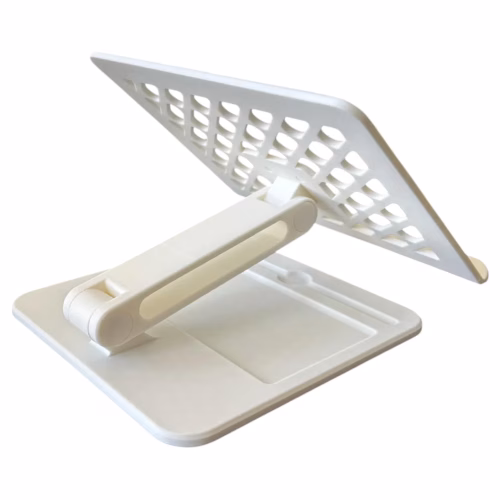 Foldable Tablet Stand with Storage Tray – Collapsible, Articulating Tablet Holder for Desk, Bed or Kitchen – Compatible with Tablet, Kindle, Samsung Tab & More – 3D Printed in Canada - Image 3