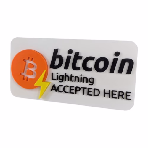 Bitcoin Lightning Accepted Here Sign | 3D Crypto Payment Display | BTC Lightning Network Storefront & Business Sign - Image 2