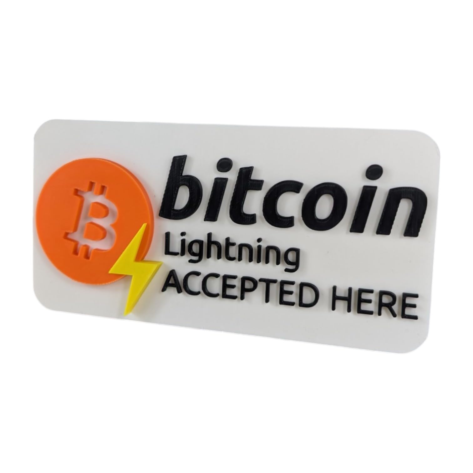 Bitcoin Lightning Accepted Here Sign | 3D Crypto Payment Display | BTC Lightning Network Storefront & Business Sign – Image 2