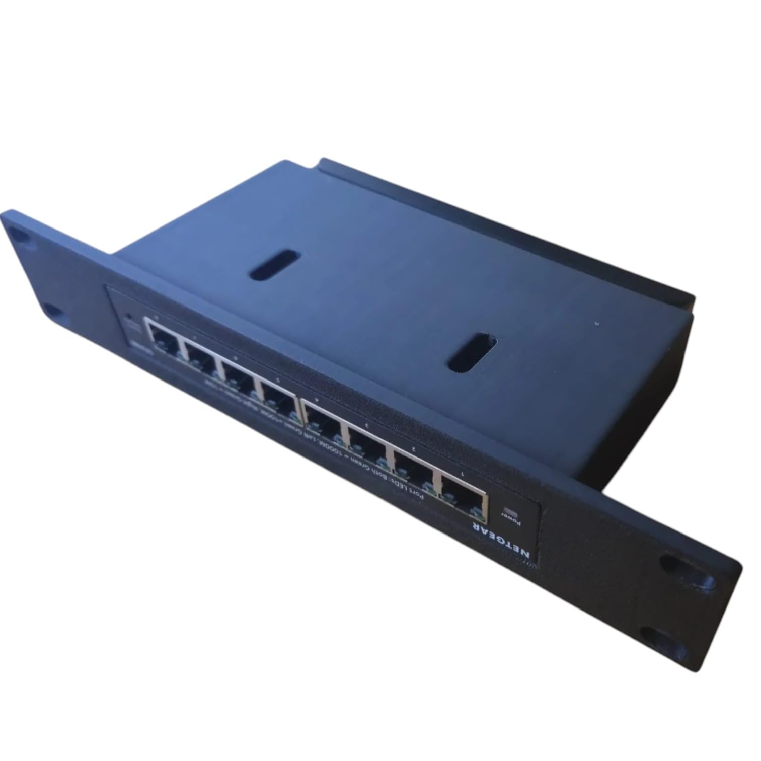 10-Inch Rack Mount Bracket for Netgear GS308E Ethernet Switch – Secure Fit, Durable & Lightweight – Ideal for Networking Closets & Home Labs – 3D Printed in Canada