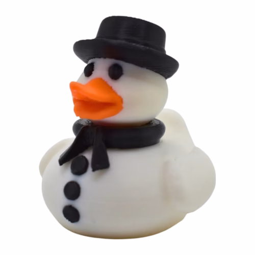 Snowman Duck Figurine - Winter Dashboard Duck for Car, Cruise Ship Hiding & 4x4 Ducking - Christmas Collectible Rubber Duck Décor - Festive 3D Printed in Canada