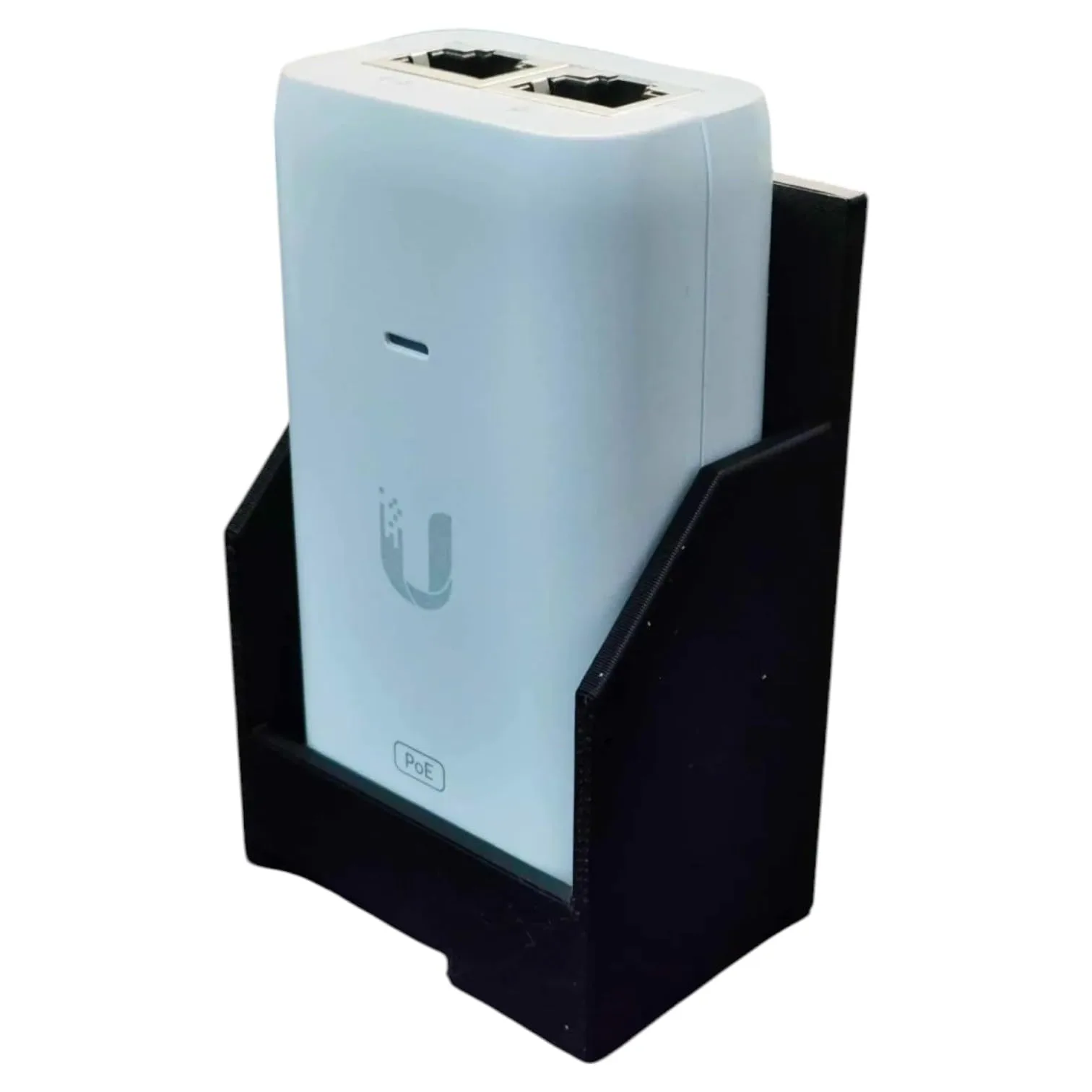 Wall Mount Bracket for Ubiquiti U-POE-AF Power Injector – Secure Fit, Clean Cable Management, Durable 3D Printed Design – 3D Printed in Canada front view