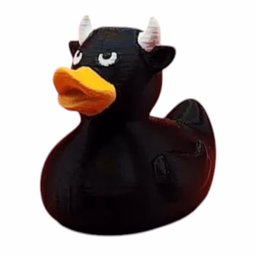 Bull Duck Collectible Figurine - Rubber Ducks for Jeeps, Cruise Ships & Hiding - Car Dashboard Decor, Desk - Ducking Gift - Farm Animal Collection – 3D Printed in Canada