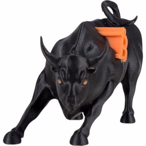 Bitcoin Bull Figurine | 3D Printed Charging Bull Statue with Bitcoin Logo | Crypto Trader & Investor Desk Decor | Wall Street Bull for Office, Home & Trading Setup - Image 3