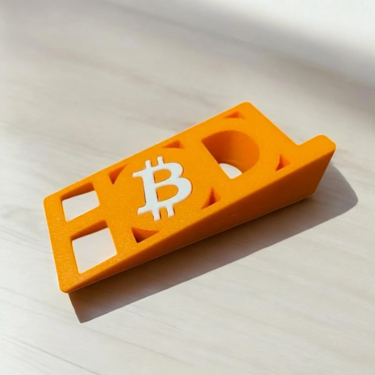D-Central.TECH Bitcoin HODL The Door Stopper | 3D-Printed Bitcoin-Themed Door Holder | Durable & Fun Crypto Decor front view