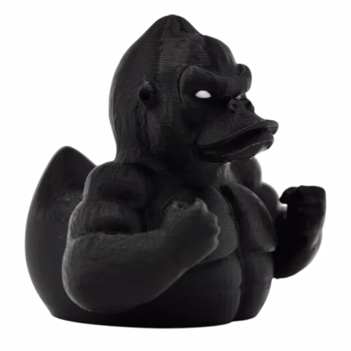 Mighty Gorilla Duck Figurine - Collectible Black Rubber Duck - Muscle Ape Duck for Shelf Display, Desk Decor - Ducks for Jeeps - Unique Novelty Duck Gift for Home, Office, Car - 3D Printed in Canada - Image 2