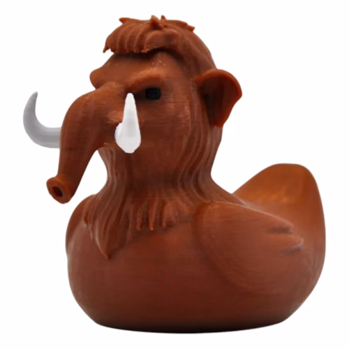 Mammoth Duck Figurine – Unique Prehistoric Rubber Duck Hybrid – Funny Novelty Collectible Gift for Duck Lovers, Dinosaur Fans & Paleo Enthusiasts – 3D Printed in Canada