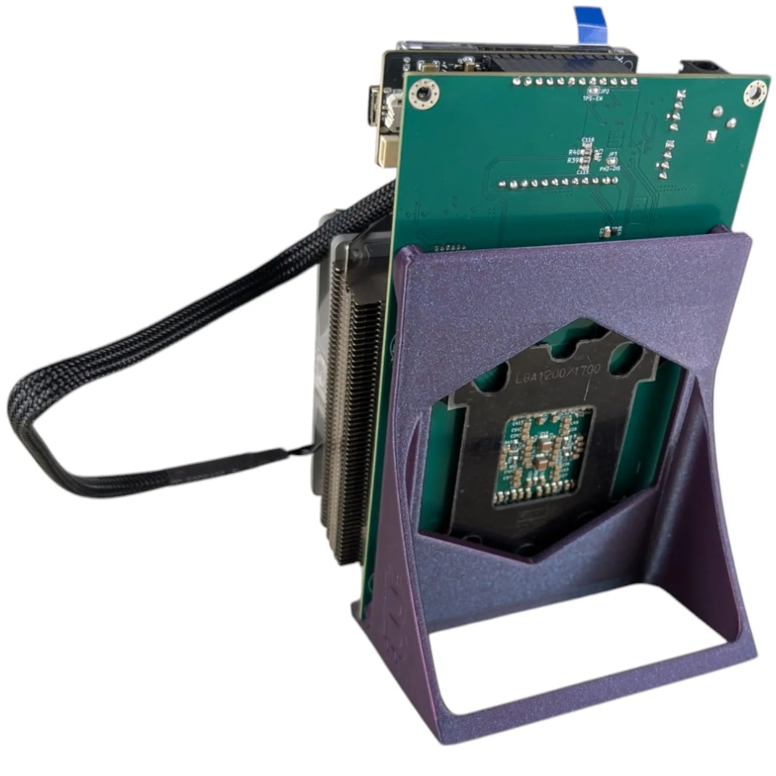 Simpleton NerdQaxe+ Stand | 3D Printed Crypto Mining Stand | Bitcoin ASIC Miner Holder for NerdQaxe+ | Sturdy & Space-Saving (Galaxy Purple) - Image 5