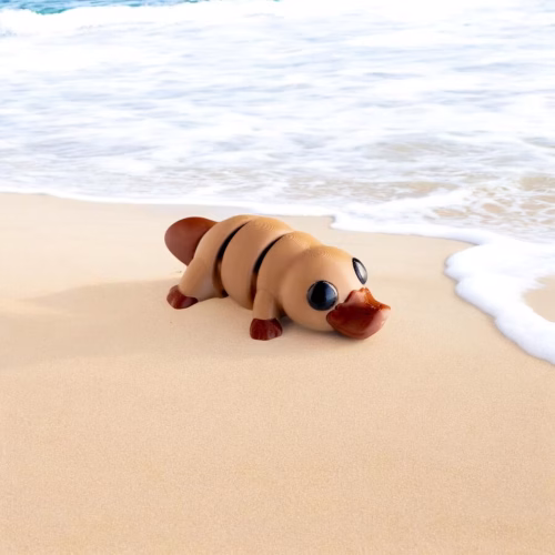 Mini Baby Platypus Figurines – Set of 5 Cute Chonky Aussie Minis with Duckbills & Big Eyes – Kawaii Wigglitz Animal Decor – 3D Printed in Canada