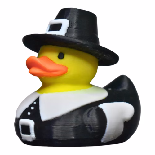 Pilgrim Duck Figurine - Rubber Duck for Thanksgiving Décor - Collectible Decoration - Holiday Desk & Dashboard Duck - Cruise Ship Hiding Duck - Ducking Gift – 3D Printed in Canada