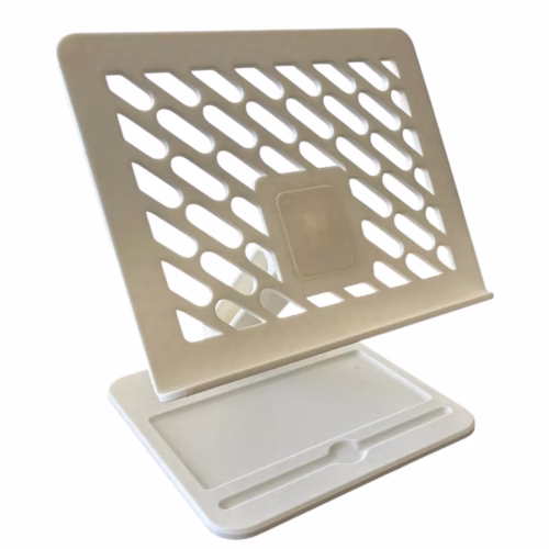 Foldable Tablet Stand with Storage Tray – Collapsible, Articulating Tablet Holder for Desk, Bed or Kitchen – Compatible with Tablet, Kindle, Samsung Tab & More – 3D Printed in Canada - Image 2