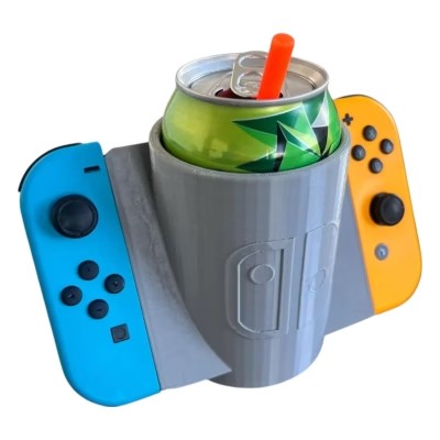 Soda Can Holder for Switch Console – Controller-Inspired Grip for Gamers & Streamers – Fits 12oz Cans – Novelty Gaming Desk Accessory